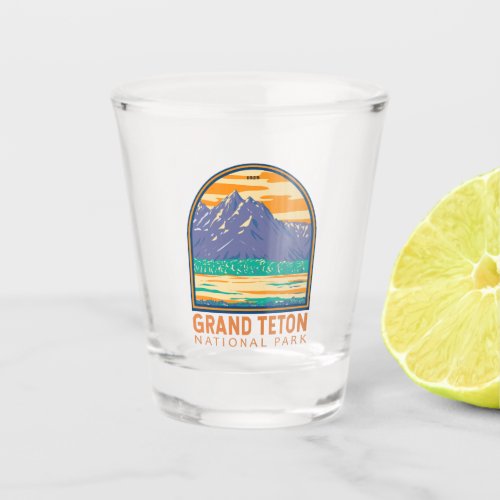 Grand Teton National Park In Spring Vintage Shot Glass