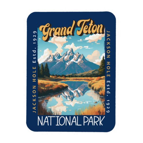 Grand Teton National Park Jackson Hole Distressed Magnet