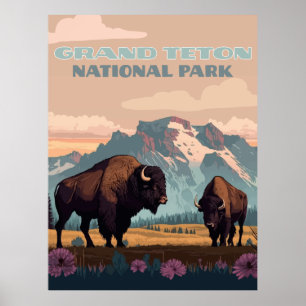 Grand Teton National Park Jackson Wyoming Mountain Poster