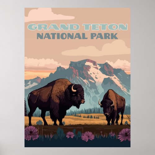 Grand Teton National Park Jackson Wyoming Mountain Poster