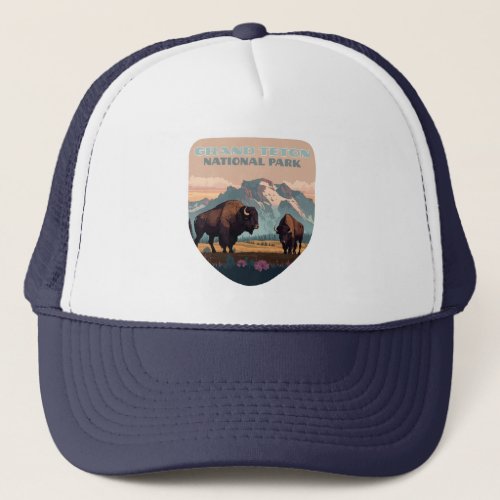 Grand Teton National Park Jackson Wyoming Mountain Trucker Hat