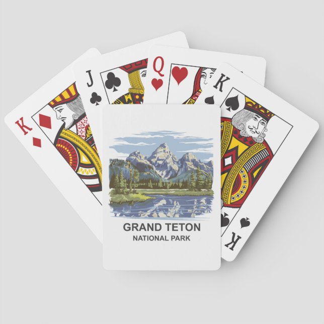 Grand Teton National Park Landscape  Poker Cards (Back)