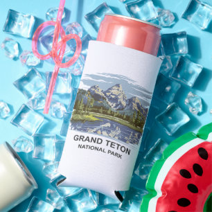 Grand Teton National Park Landscape Seltzer Can Cooler