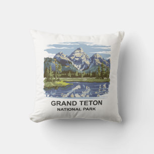 Grand Teton National Park Landscape  Throw Pillow