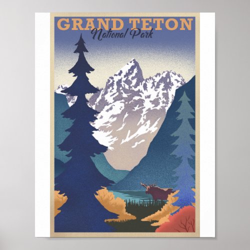 Grand Teton National Park Litho Artwork Poster