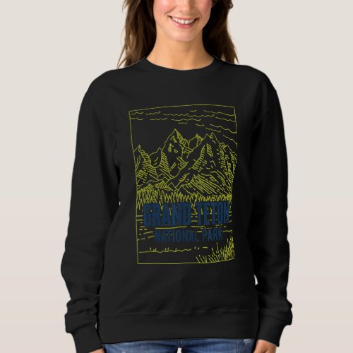 Grand Teton National Park Minimalistic Retro Sweatshirt