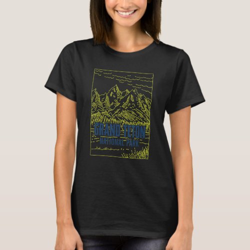 Grand Teton National Park Minimalistic Retro T_Shirt