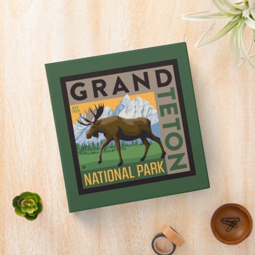 Grand Teton National Park Moose 3 Ring Binder