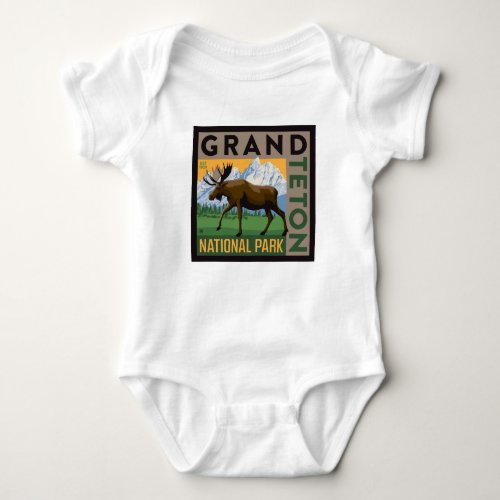 Grand Teton National Park Moose Baby Bodysuit