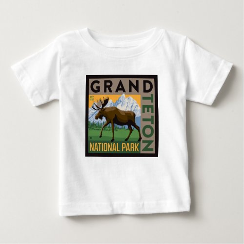 Grand Teton National Park Moose Baby T_Shirt