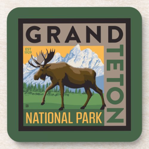 Grand Teton National Park Moose Beverage Coaster