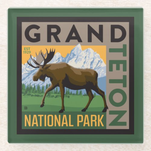 Grand Teton National Park Moose Glass Coaster