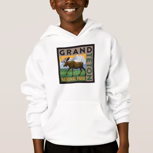 Grand Teton National Park Moose Hoodie (Front)