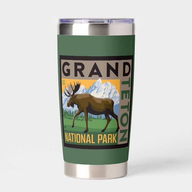 Grand Teton National Park Moose Insulated Tumbler (Front)