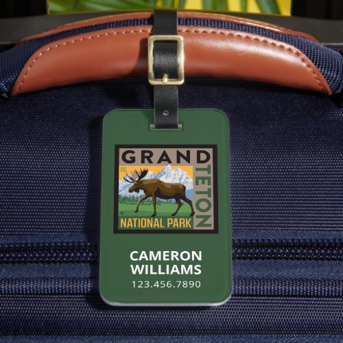 Grand Teton National Park Moose Luggage Tag