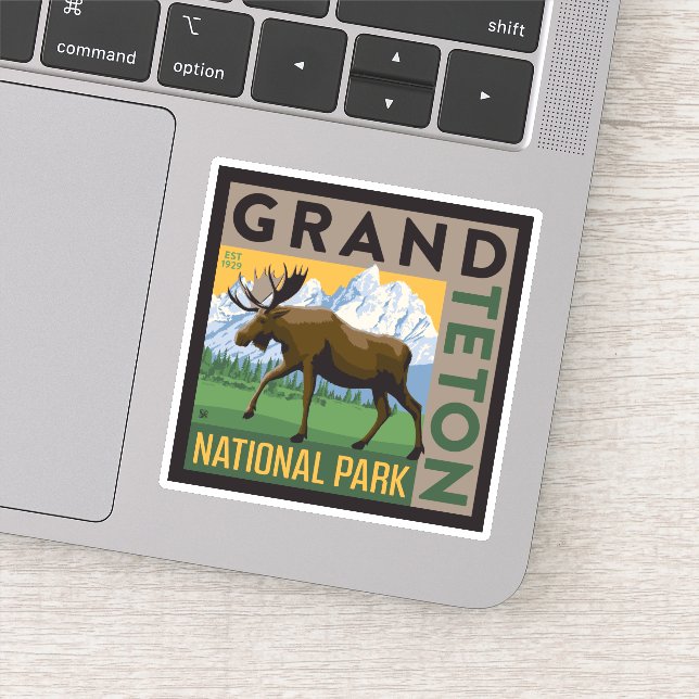 Grand Teton National Park Moose Sticker (Detail)