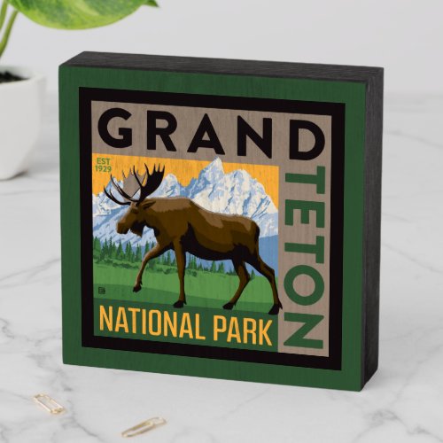 Grand Teton National Park Moose Wooden Box Sign