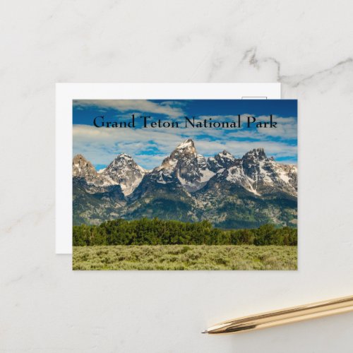 Grand Teton National Park Mountain Range Postcard