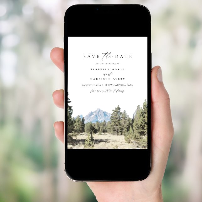 GRAND TETON National Park Mountain Save the Date I Invitation (Front Digital)