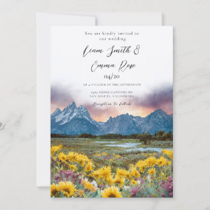 Grand TETON NATIONAL PARK Mountain Skyline Invitation