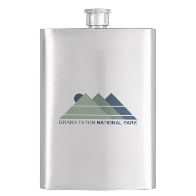 Grand Teton National Park Mountain Sun Flask (Front)
