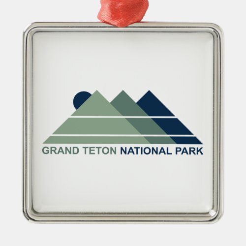 Grand Teton National Park Mountain Sun Metal Ornament