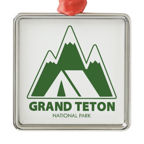 Grand Teton National Park Mountains Camping Metal Ornament