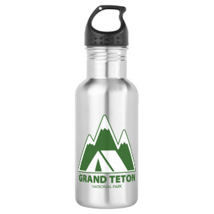 Grand Teton National Park Mountains Camping Stainless Steel Water Bottle