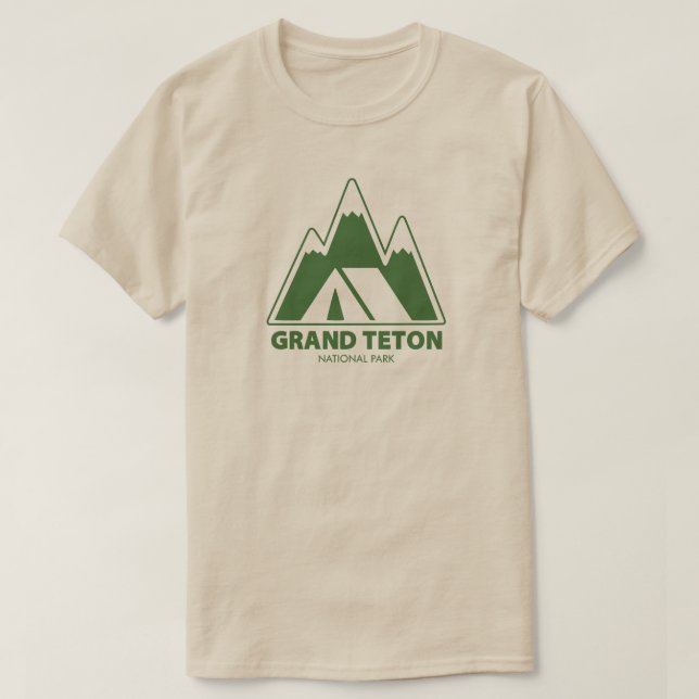 Grand Teton National Park Mountains Camping T-Shirt (Design Front)