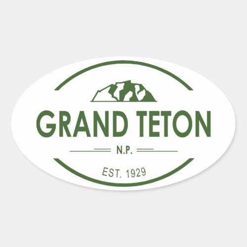 Grand Teton National Park Oval Sticker