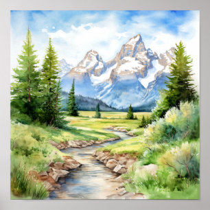 Grand Teton National Park Painting Print