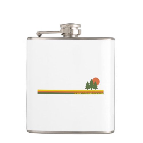 Grand Teton National Park Pine Trees Sun Flask