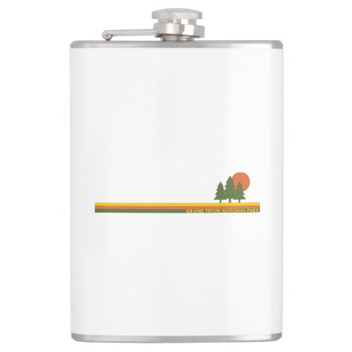 Grand Teton National Park Pine Trees Sun Flask