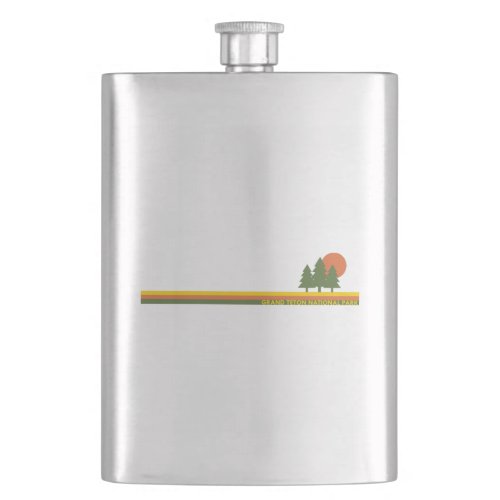 Grand Teton National Park Pine Trees Sun Flask