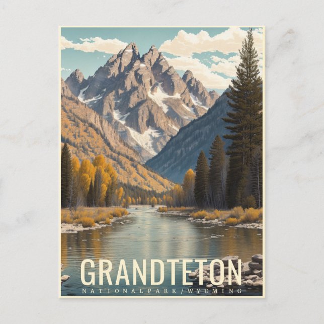GRAND TETON NATIONAL PARK POSTCARD (Front)