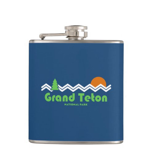 Grand Teton National Park Retro Flask