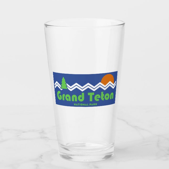 Grand Teton National Park Retro Glass (Front)