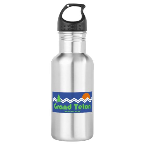 Grand Teton National Park Retro Stainless Steel Water Bottle