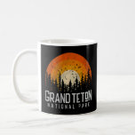Grand Teton National Park  Retro Style Vintage 80s Coffee Mug