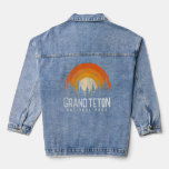 Grand Teton National Park  Retro Style Vintage 80s Denim Jacket