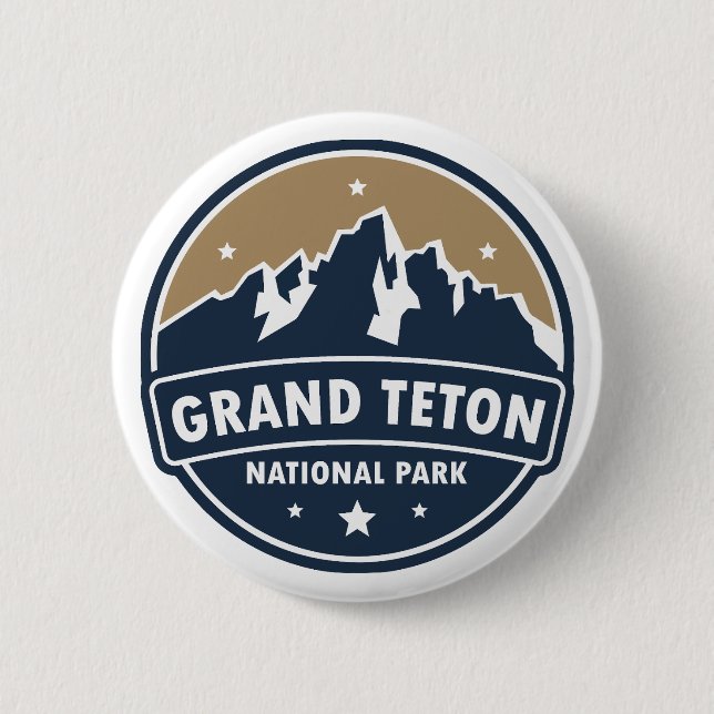Grand Teton National Park Round Emblem Button (Front)