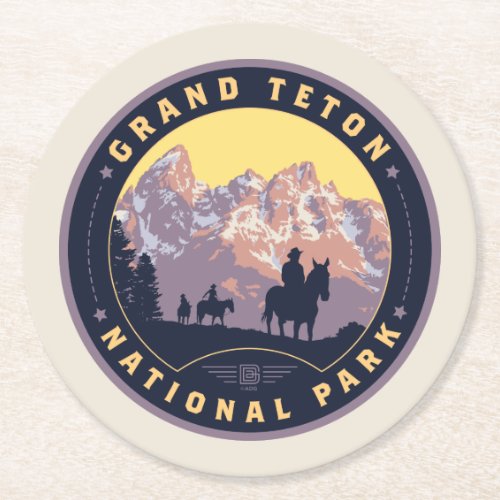 Grand Teton National Park Round Paper Coaster