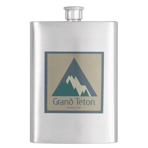 Grand Teton National Park Rustic Flask