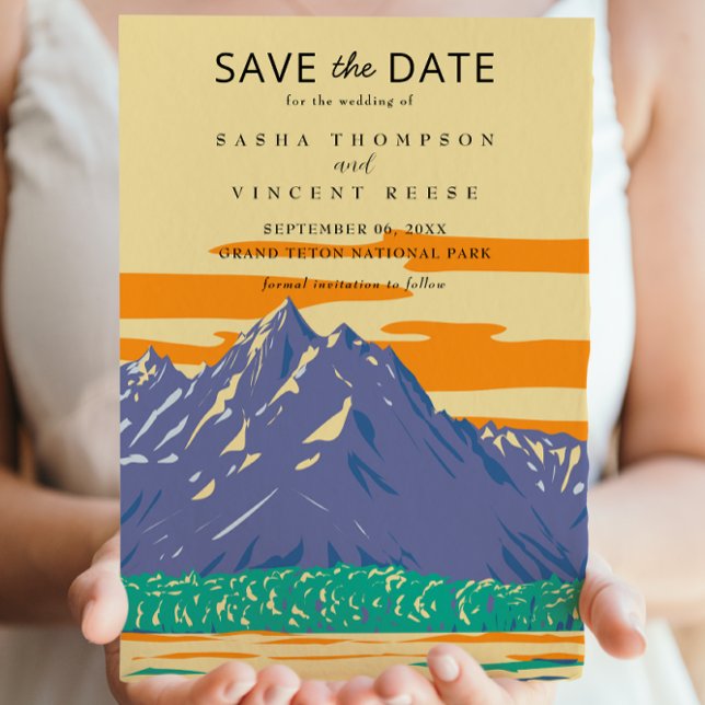 Grand Teton National Park Save The Date Retro Invitation (Creator Uploaded)