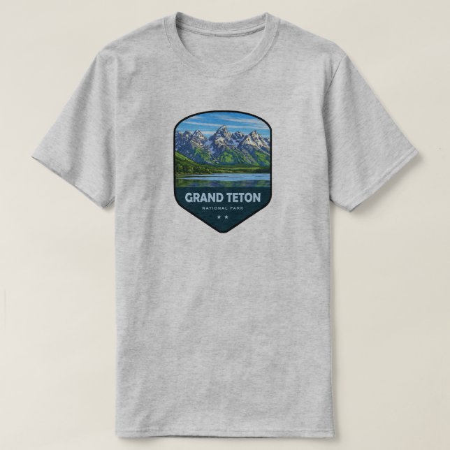 Grand Teton National Park Shield T-Shirt (Design Front)