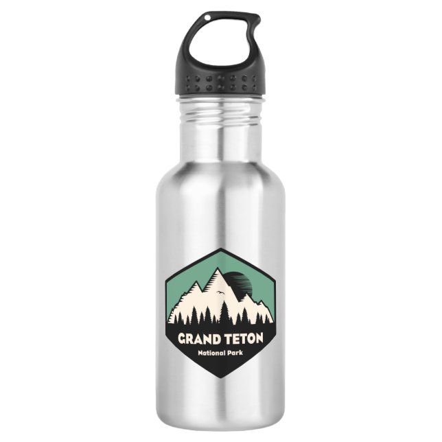 Grand Teton National Park Stainless Steel Water Bottle (Front)