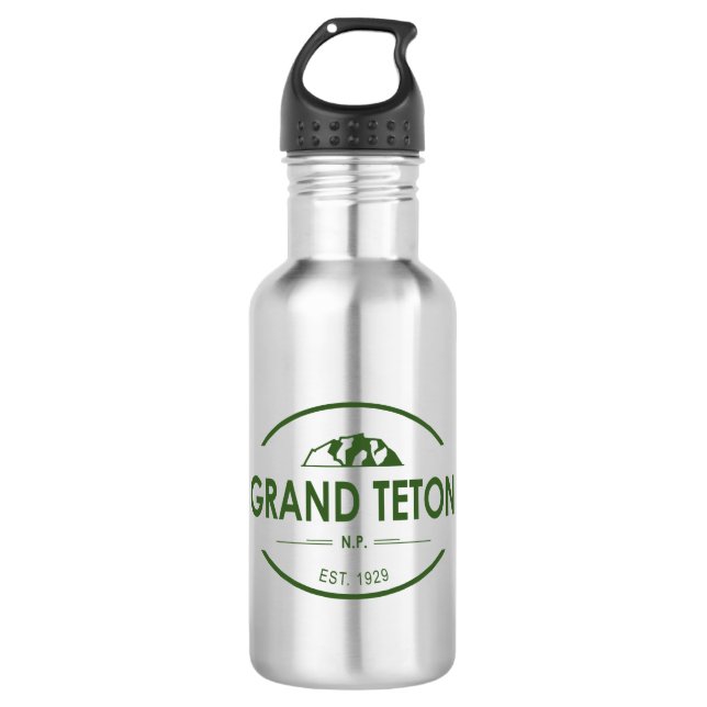 Grand Teton National Park Stainless Steel Water Bottle (Front)