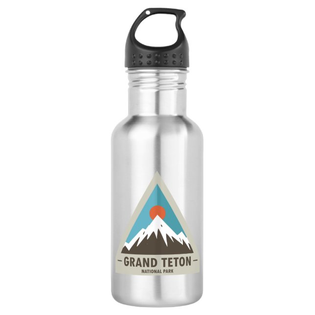 Grand Teton National Park Stainless Steel Water Bottle (Front)