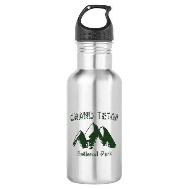 Grand Teton National Park Stainless Steel Water Bottle (Front)