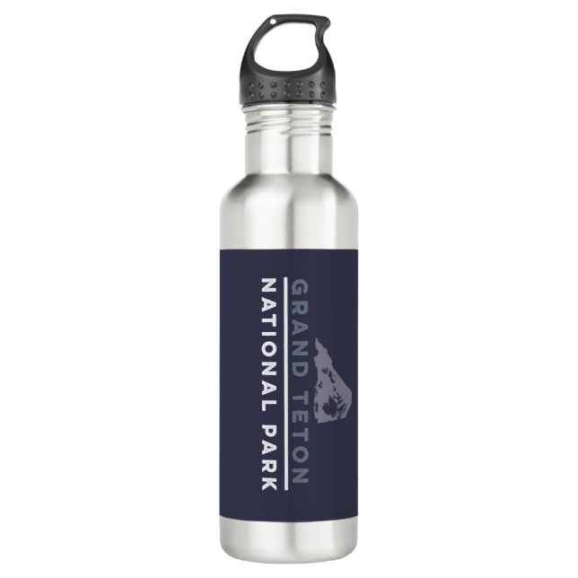 Grand Teton National Park Stainless Steel Water Bottle (Front)